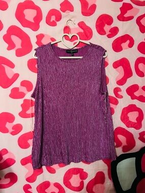 Fred David Metallic Plum Sleeveless Tank Top